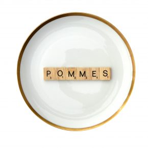 Wandteller Pommes Vintage Deko Wohnen Herr Fuchs 19cm