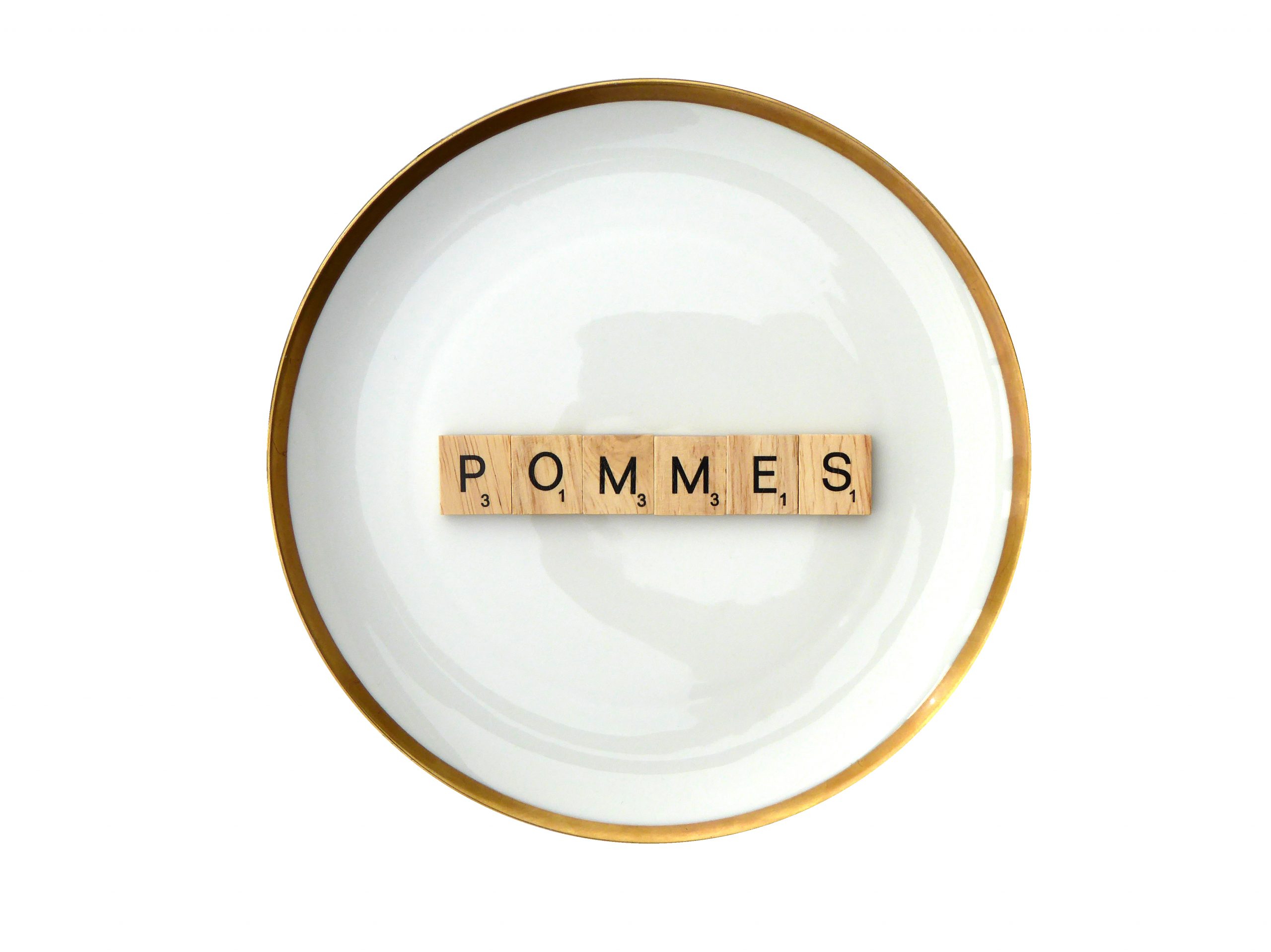 Wandteller Pommes Vintage Deko Wohnen Herr Fuchs 19cm