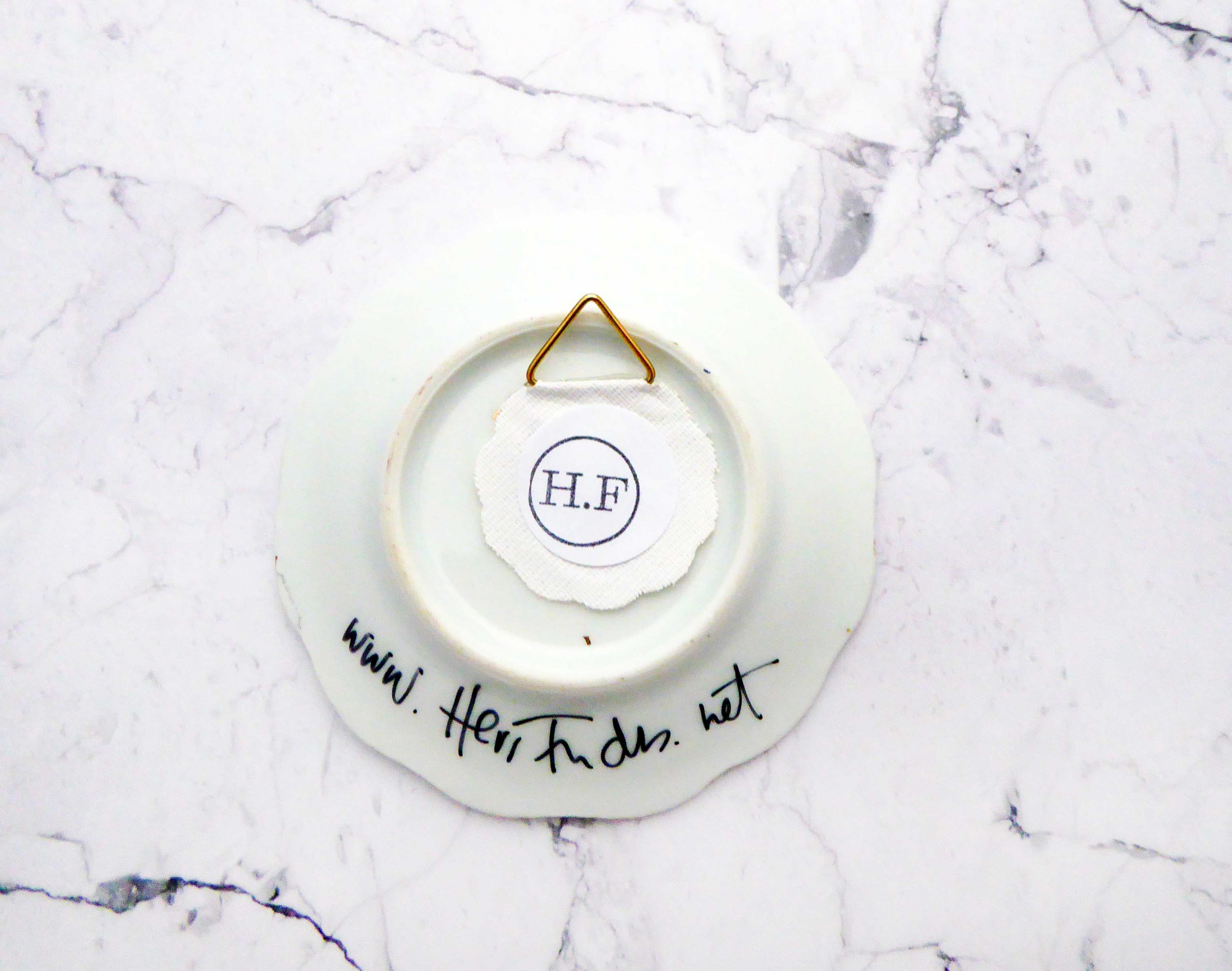 Wandteller Teller Herr Fuchs Dock 17 Hamburger Hafen Kran Blume gold 16cm vintage – Bild 5