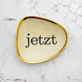 Wandteller Typo jetzt Herr Fuchs mini 10cm Gold eckig vintage wohnen