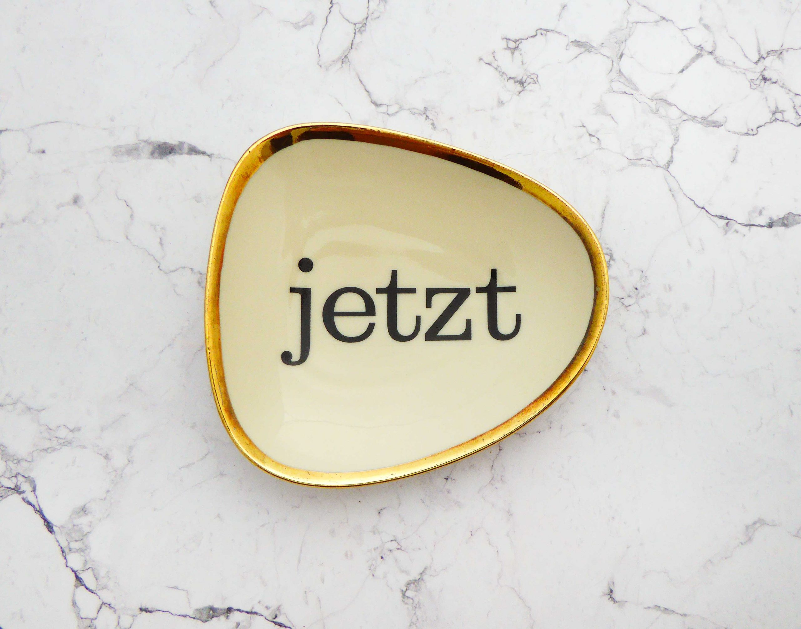 Wandteller Typo jetzt Herr Fuchs mini 10cm Gold eckig vintage wohnen