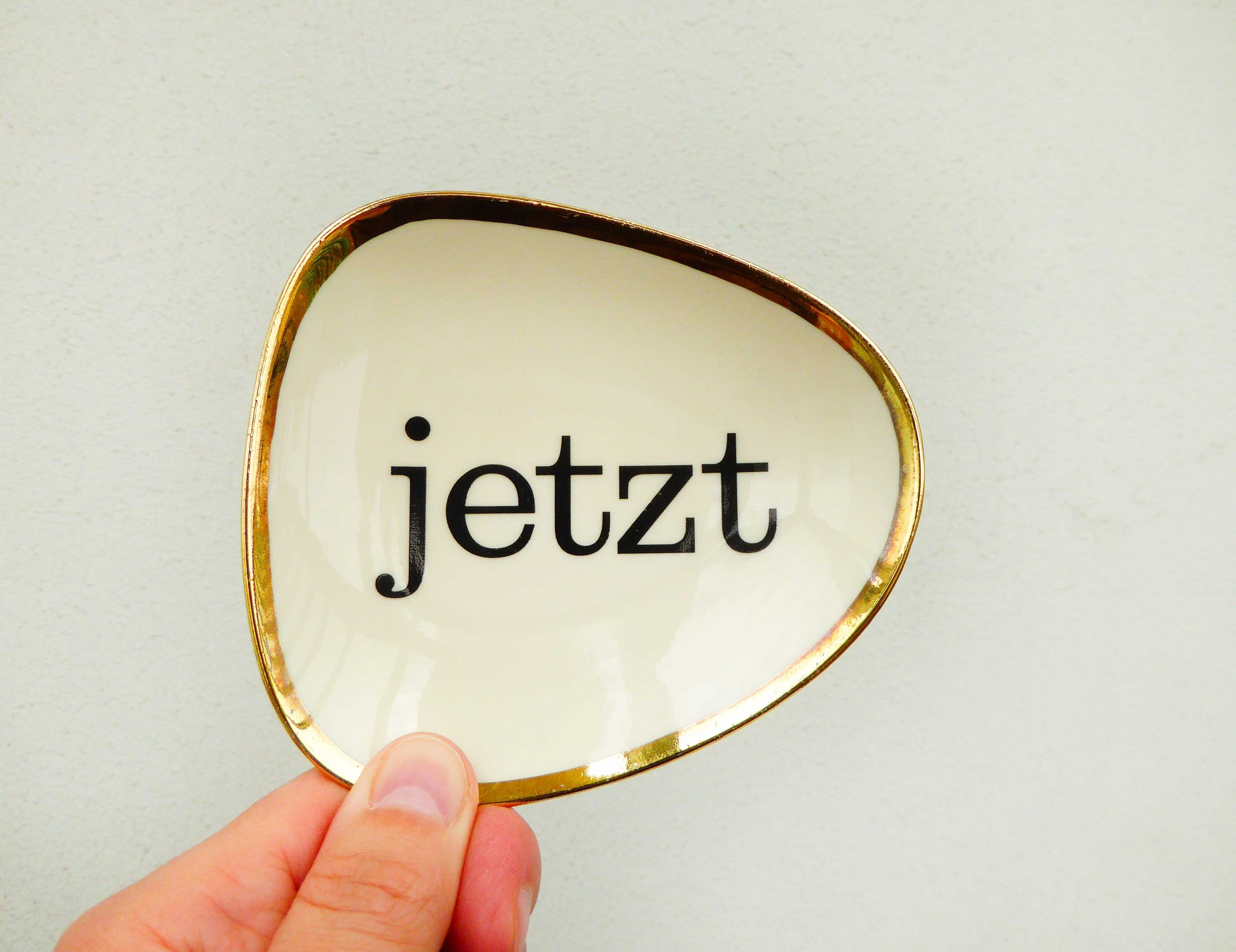 Wandteller Typo jetzt Herr Fuchs mini 10cm Gold eckig vintage wohnen – Bild 2