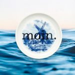 Wandteller moin. Typo Herr Fuchs mini 10cm Mühle blau Wohnen vintage