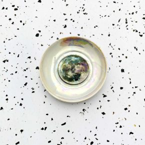 Wandteller Herr Fuchs Mond irisierend mini Regenbogen 7cm minimini