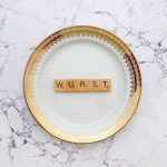Wandteller Wurst Vintage Typo Herr Fuchs 19cm Wohnen Unikat Gold Muster Scrabble