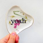 Wandteller Herr Fuchs Typo yeah Gold mini Blume 10cm oval/eckig minimini