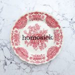 Wandteller Typo homesick rot/weiß  Herr Fuchs 19cm Wedgwood