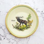 Wandteller Typo Ahoi  vintage Herr Fuchs Teller Hirsch 19cm gold mint