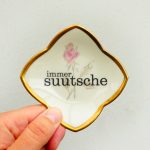 Wandteller Typo suutsche vintage Herr Fuchs Teller Gold Blumen Wohnen 10cm schnack mini