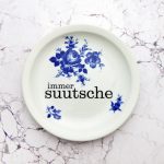 Wandteller Typo suutsche vintage Herr Fuchs Teller Blau Blumen Wohnen 19cm schnack