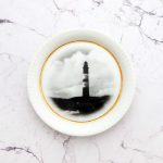 Wandteller Herr Fuchs Leuchtturm Gold mini 10cm Wohnen Meer vintage