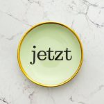 Wandteller Typo jetzt vintage Herr Fuchs mini 9cm Gold mint/türkis