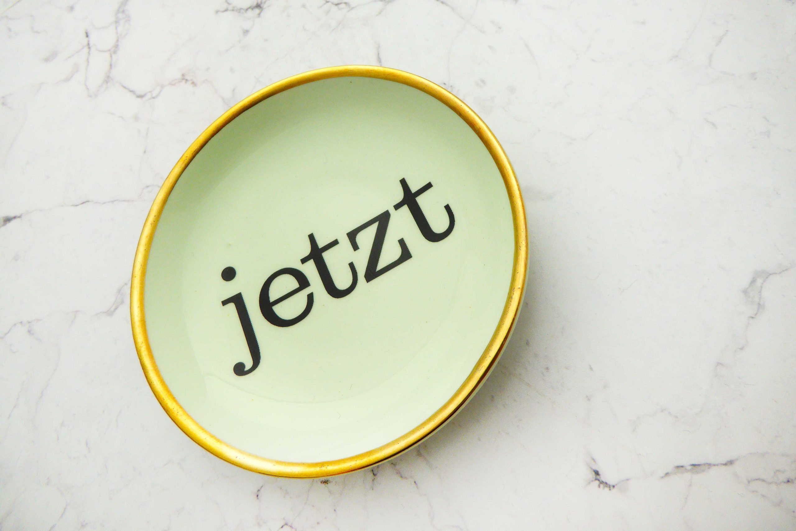 Wandteller Typo jetzt vintage Herr Fuchs mini 9cm Gold mint/türkis – Bild 2