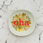 Wandteller Typo oha vintage Herr Fuchs mini neonpink gold 10cm Blume