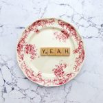 Wandteller Yeah Vintage 17 cm Deko Herr Fuchs Wohnen rot/weiß Blume