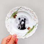 Wandteller Bär vintage Herr Fuchs Teller gold Wald Weihnachten Waldgäng 15cm