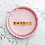 Wandteller Pommes Vintage Deko Wohnen Herr Fuchs 19cm Blumen Scrabble Gold Rosa