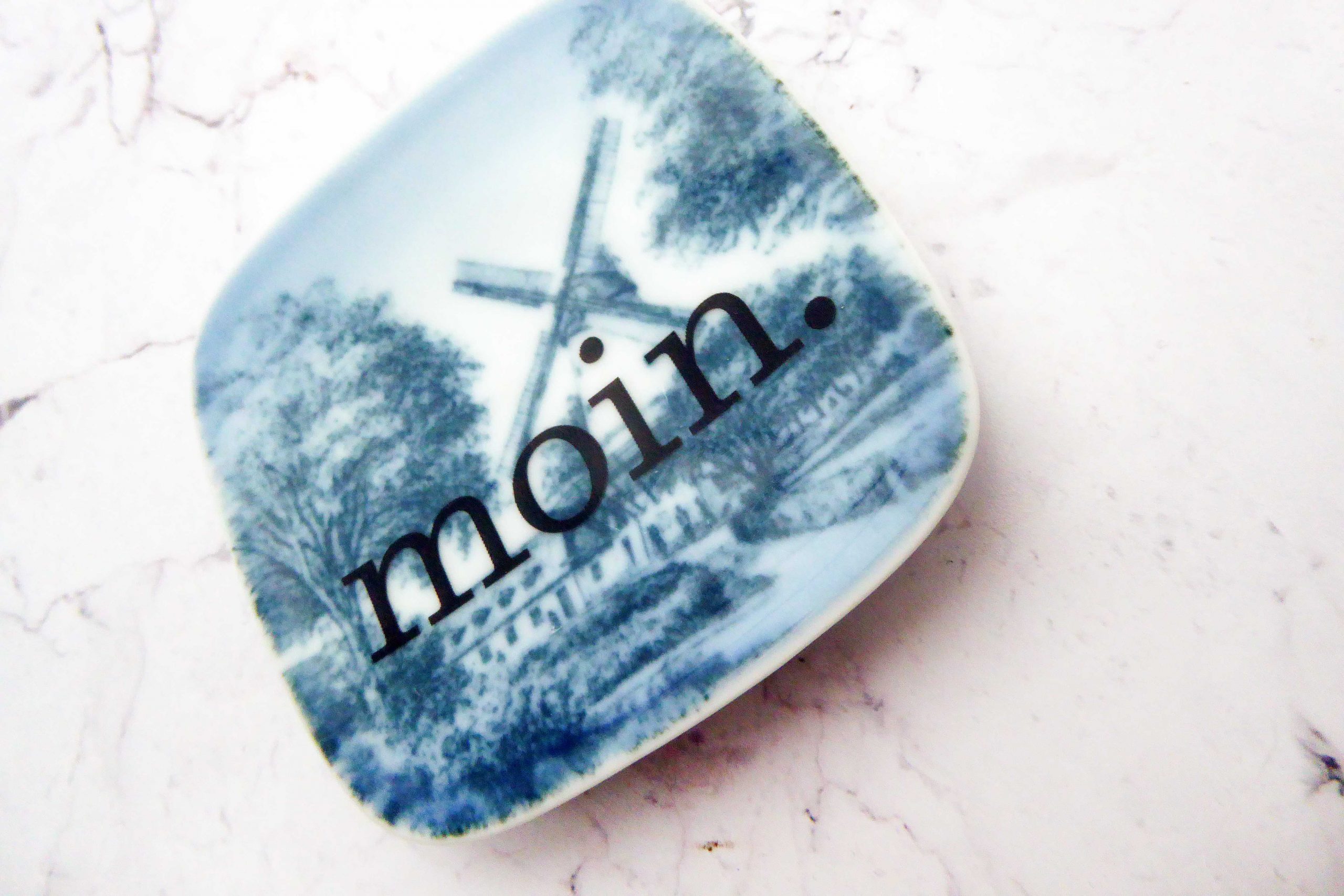 Wandteller moin. Typo Herr Fuchs mini 8cm Mühle blau minimini eckig – Bild 2