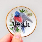 Wandteller Herr Fuchs yeah Typo Vögel mini 8cm minimini Vogel Japan