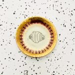 Wandteller Franzbrötchen vintage Herr Fuchs Teller Rot/Gold 10cm Hamburg Wohnen