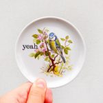Wandteller Herr Fuchs yeah Typo Wohnen Vogel mini  Blaumeise 10cm vintage