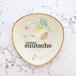Wandteller Typo suutsche vintage Herr Fuchs Teller Gold Blumen Wohnen 19cm schnack oval