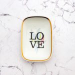 Wandteller Herr Fuchs Typo Love Gold mini 10cm Blumen eckig vintage wohnen