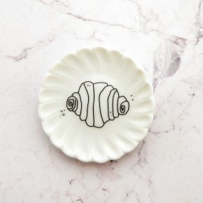 Wandteller Herr Fuchs Franzbrötchen schwarz weiß mini 5cm minimini Deko Wohnen