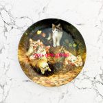 Wandteller you are great Herr Fuchs Katze 19cm neonpink neon vintage Wohnen