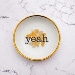Wandteller Herr Fuchs Typo yeah Gold Blumen Wohnen 10cm vintage