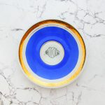 Wandteller Franzbrötchen vintage Herr Fuchs Teller Blau Gold 14cm Hamburg Wohnen