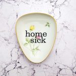 Wandteller Herr Fuchs homesick Typo Blumen Rosen rosa  21cm vintage Wohnen