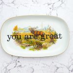 Wandteller Platte Herr Fuchs you are great Hirsch gold Wohnen 32cm vintage