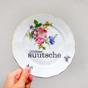 Wandteller Typo suutsche vintage Herr Fuchs Teller Bunt Blumen Wohnen 19cm schnack