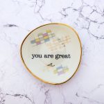 Wandteller you are great vintage Herr Fuchs Teller Bunt mini 11cm Grafik gold eckig Muster