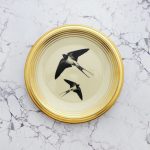 Wandteller Schwalbe Vogel Herr Fuchs 19cm gold Wohnen vintage Ringe