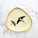 Wandteller Platte Herr Fuchs Schwalbe gold vintage 19cm Wohnen