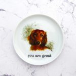 Wandteller Typo you are great Herr Fuchs  Dackel Hund 10cm mini vintage
