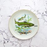 Wandteller Herr Fuchs Typo yeah 19cm Fisch gold Wohnen Meer vintage