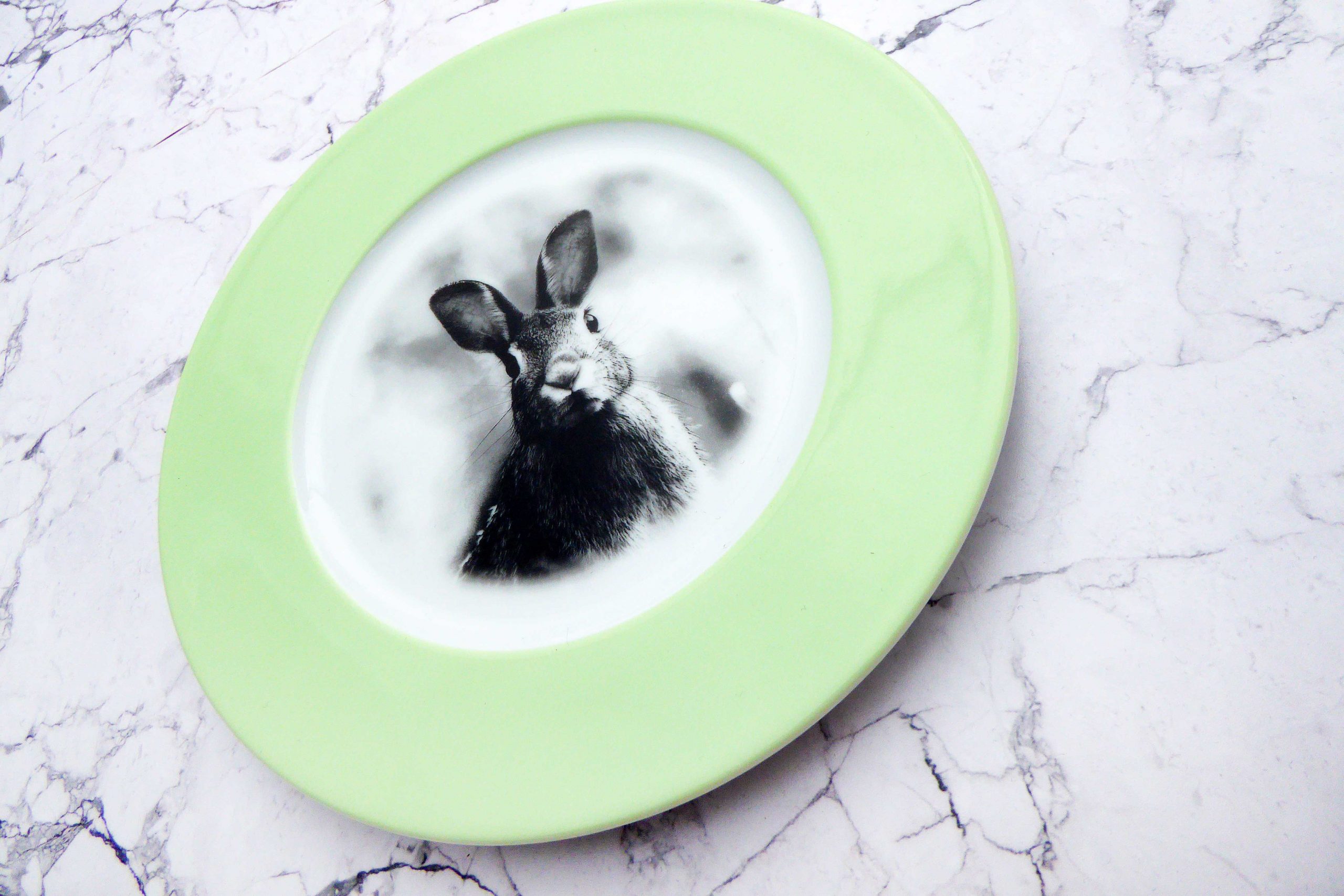 Wandteller Hase vintage Herr Fuchs Teller Wohnen 17cm Mint – Bild 3