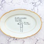 Wandteller @kriegundfreitag Typo Danke Tobias vintage Herr Fuchs Teller Gold 32cm Platte