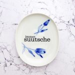 Wandteller Typo suutsche vintage Herr Fuchs Teller Blau Blumen Wohnen 21cm schnack oval