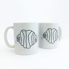 Tasse Franzbrötchen weiß/schwarz Herr Fuchs Kaffeetasse Becher Hamburg