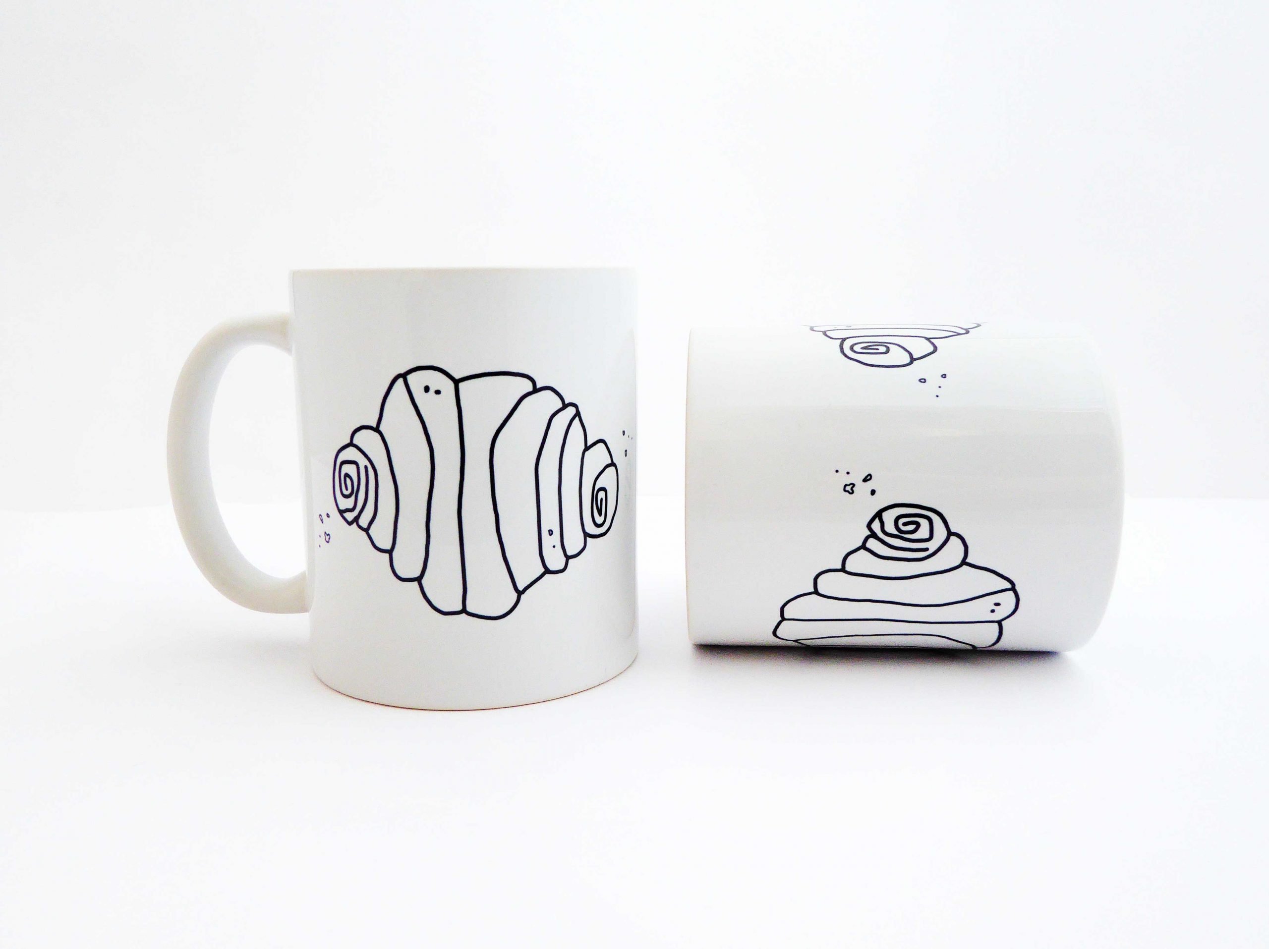 Tasse Franzbrötchen weiß/schwarz Herr Fuchs Kaffeetasse Becher Hamburg – Bild 4