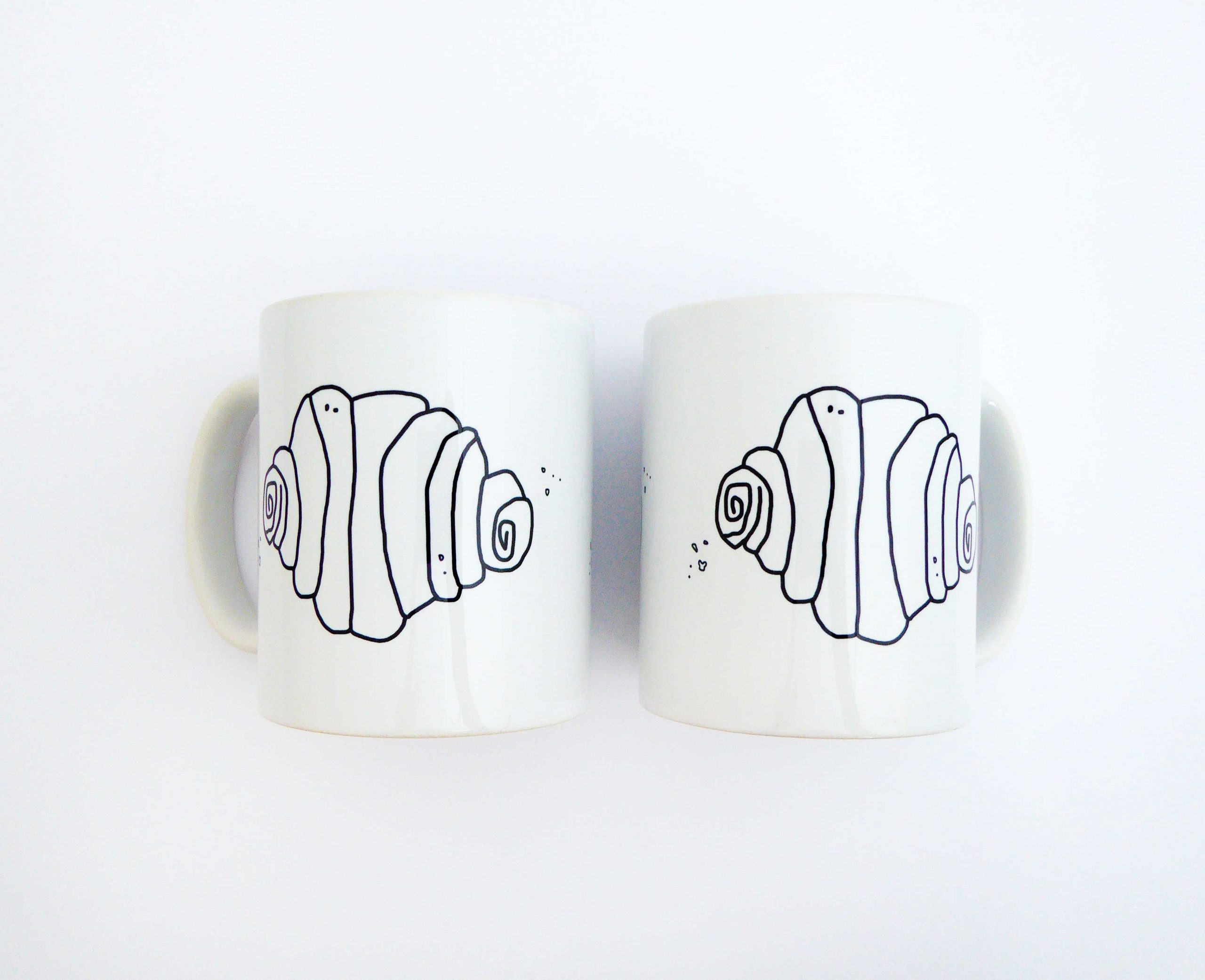 Tasse Franzbrötchen weiß/schwarz Herr Fuchs Kaffeetasse Becher Hamburg – Bild 2