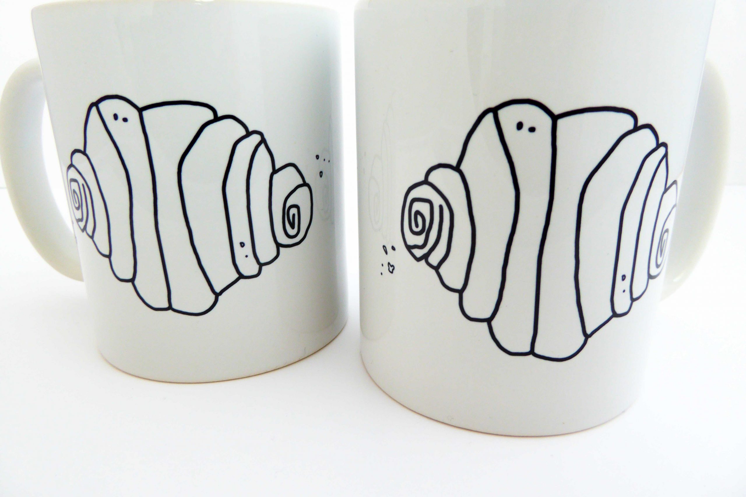 Tasse Franzbrötchen weiß/schwarz Herr Fuchs Kaffeetasse Becher Hamburg – Bild 3