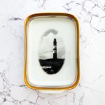 Wandteller Platte Herr Fuchs Leuchtturm blau/gold  vintage klein Wohnen 14cm