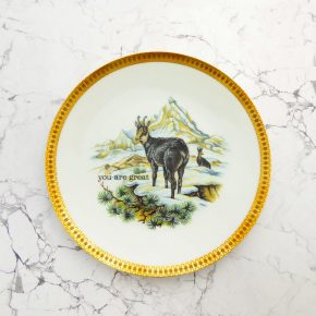 Wandteller Typo you are great vintage Herr Fuchs Teller Gams 19cm gold