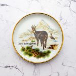 Wandteller Herr Fuchs you are great Typo Gams mini 10cm Goldrand Berge vintage