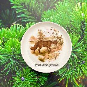 Wandteller Typo you are great Herr Fuchs  Fuchs Tier 10cm mini vintage Fox